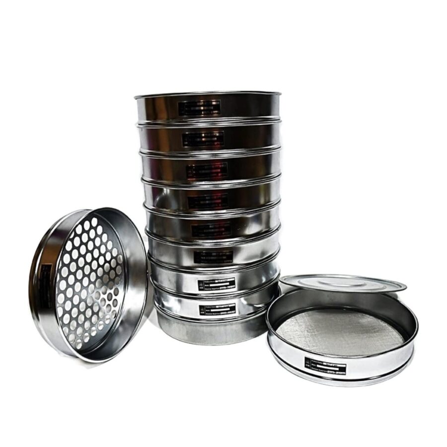 Sieve Set 200mm for Sand FM 8 Pcs Per Set (Sieve with Lead Pan)